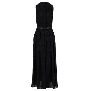 Akris - Black Wool Lurex Plaid Belted Sleeveless Dress (NWT)